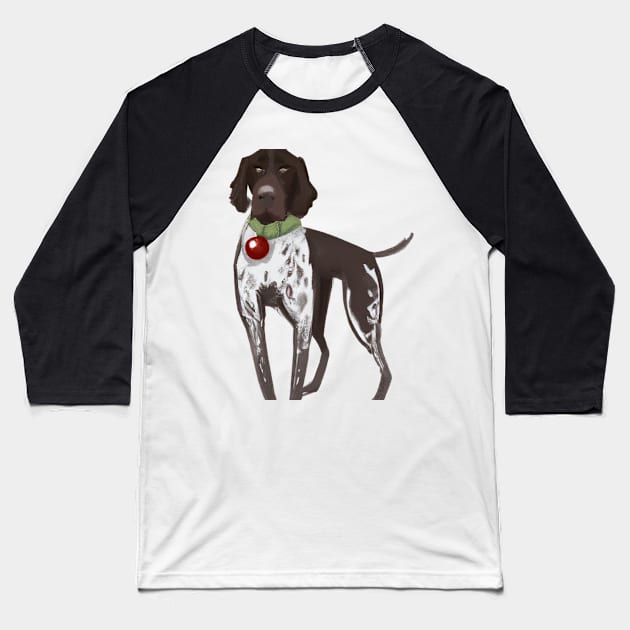 Cute German Shorthaired Pointer Drawing Baseball T-Shirt by Play Zoo